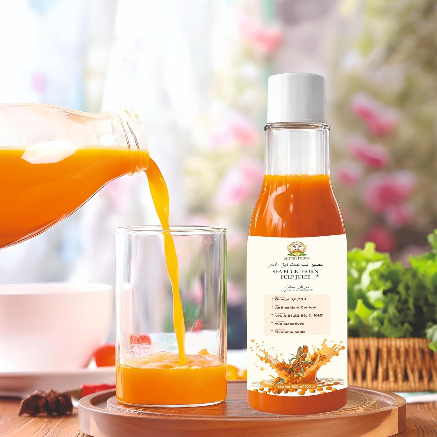 Himalayan Sea Buckthorn Pulp, Cold-Pressed, Enriched with Vitamin C, Omega 3 6 7 9, Antioxidants