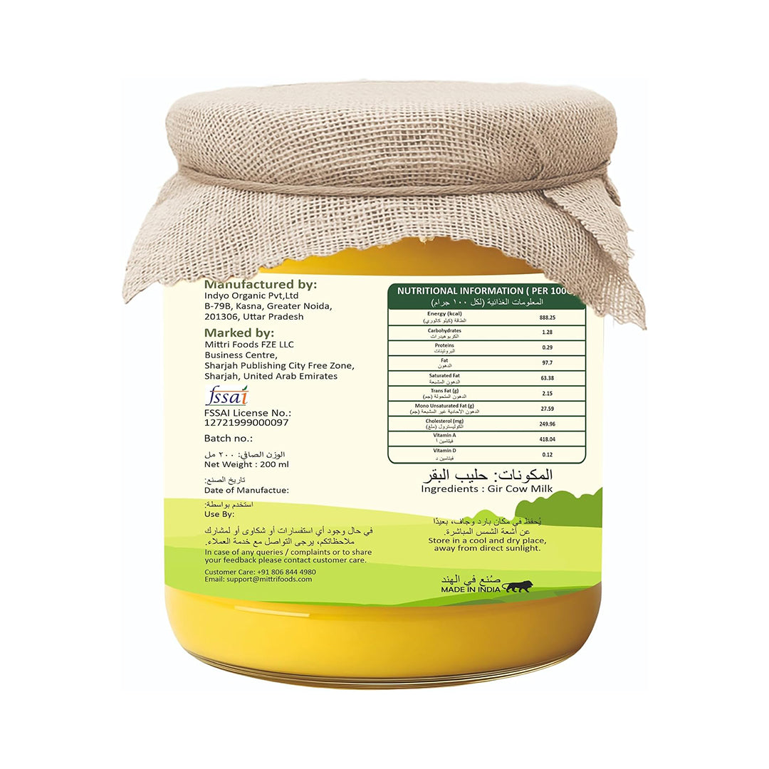 A2 Gir Cow Ghee | Made with Traditional Bilona Method | Grassfed, Pure & Healthy | Natural & Lab-Tested